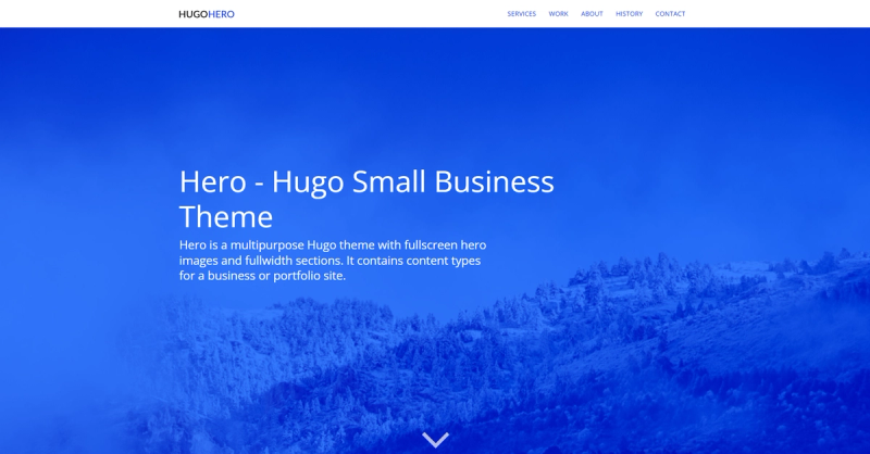 Image for Hugo Hero(business hugo template) on template0.com