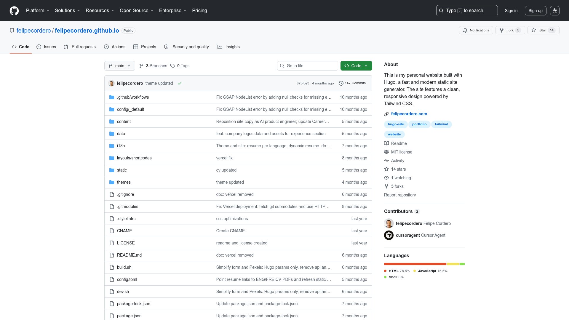 CareerCanvas Hugo Theme preview