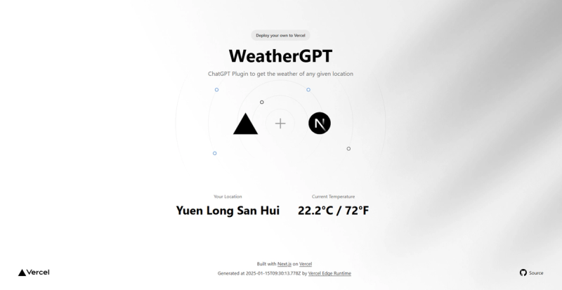 Image for WeatherGPT(AI nextjs template) on template0.com