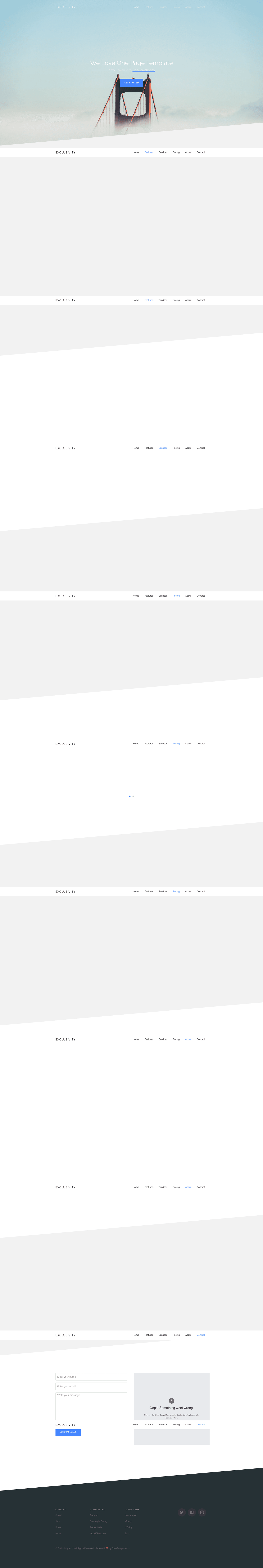 screenshot of Exclusivity on template0.com