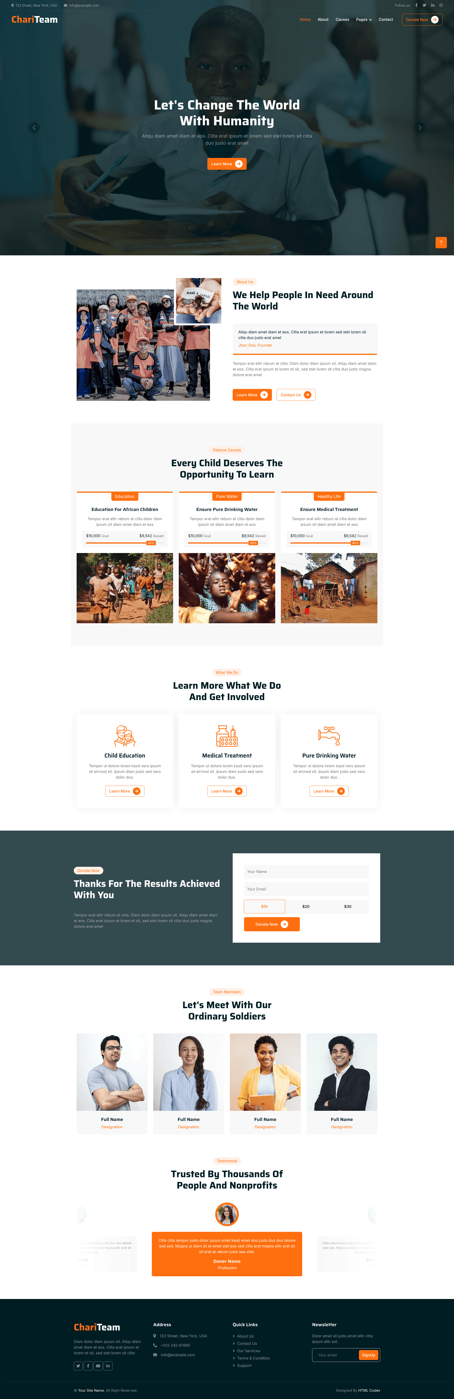 screenshot of ChariTeam on template0.com