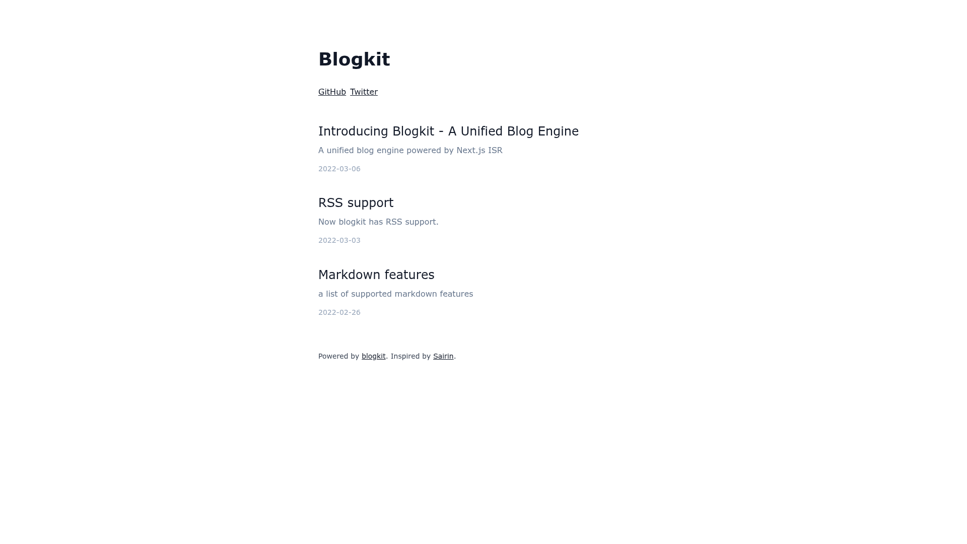 screenshot of Blogkit on template0.com