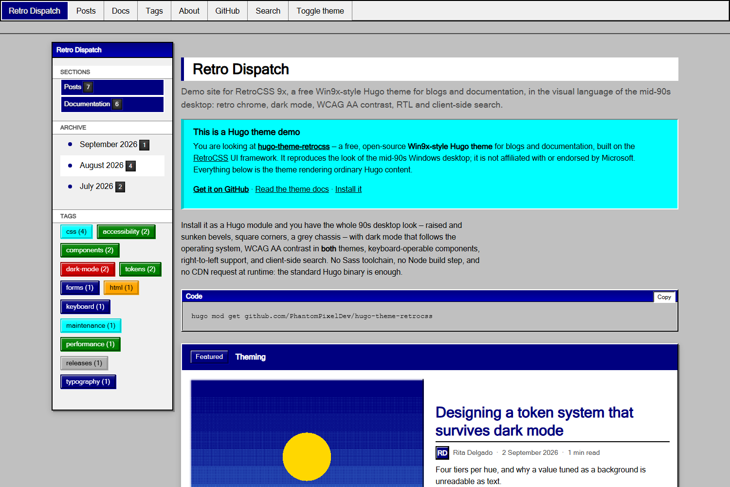 RetroCSS 9x preview