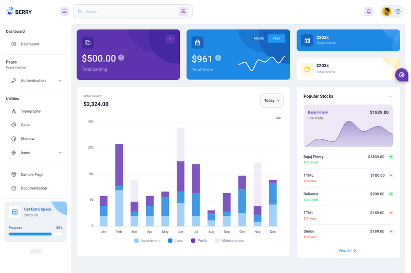 Image for Berry Free React Admin Template on template0.com