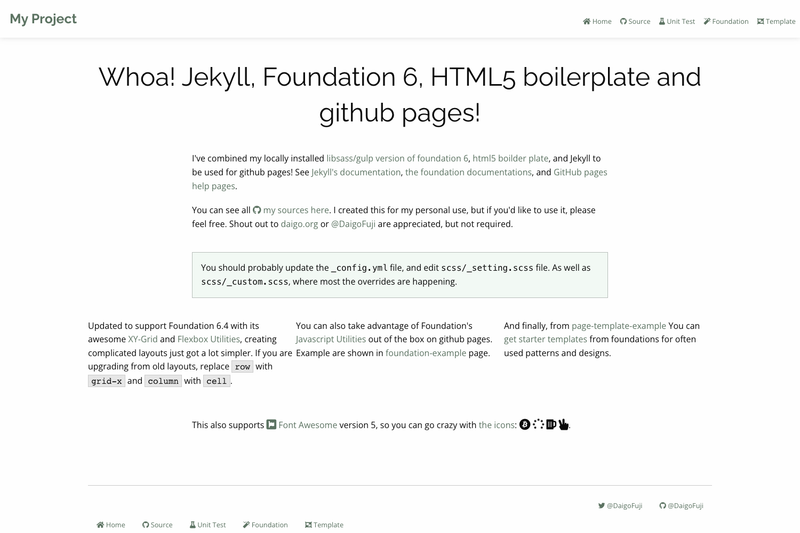 Image for Jekyll Foundation 6 Starter on template0.com Image for Jekyll Foundation 6 Starter on template0.com