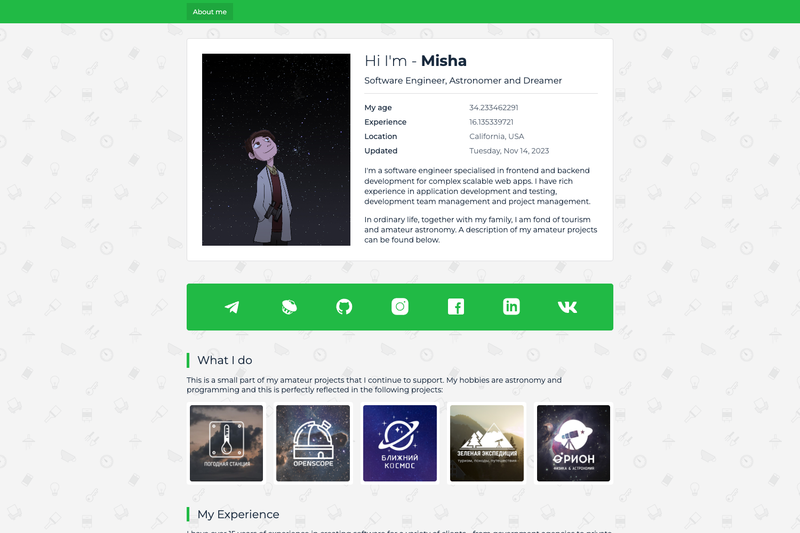 Image for Developer Portfolio Website on template0.com