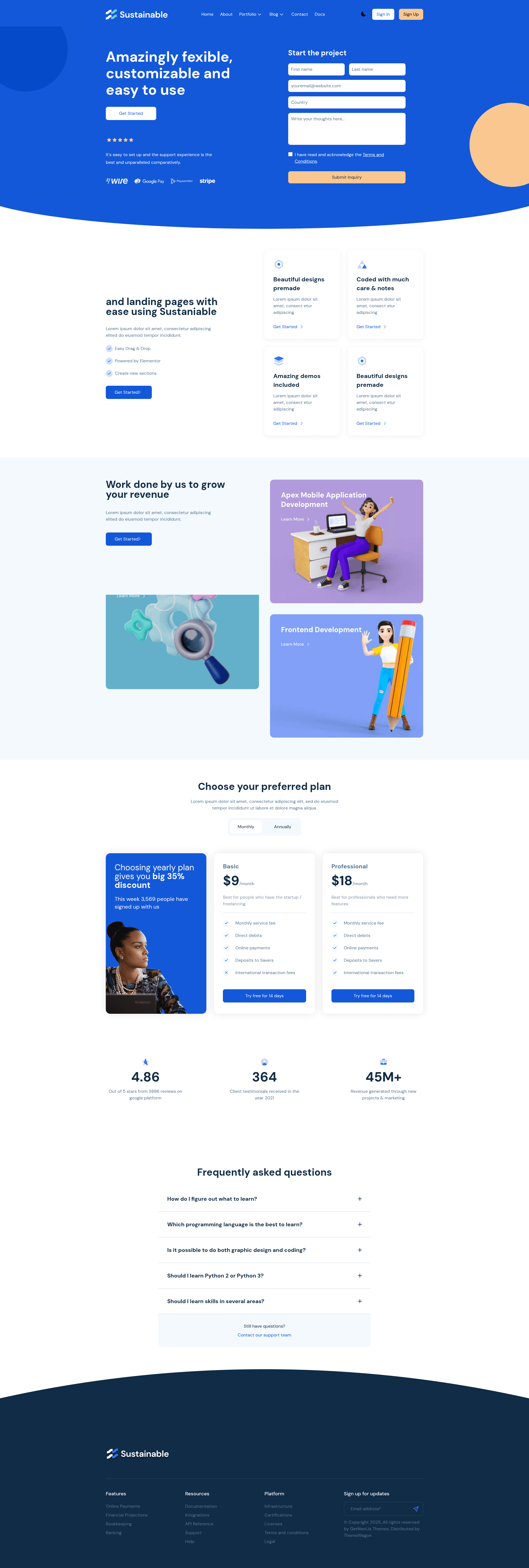 screenshot of Sustainable on template0.com
