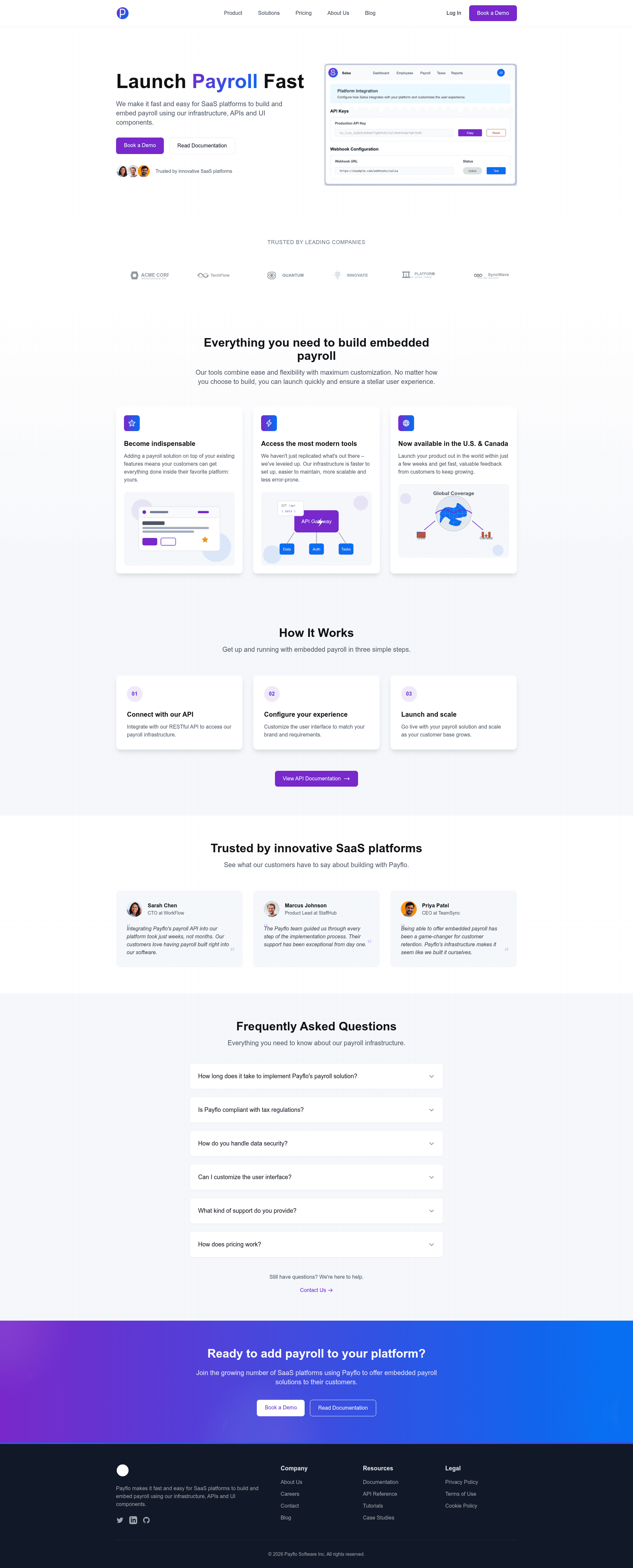 screenshot of Payflo on template0.com