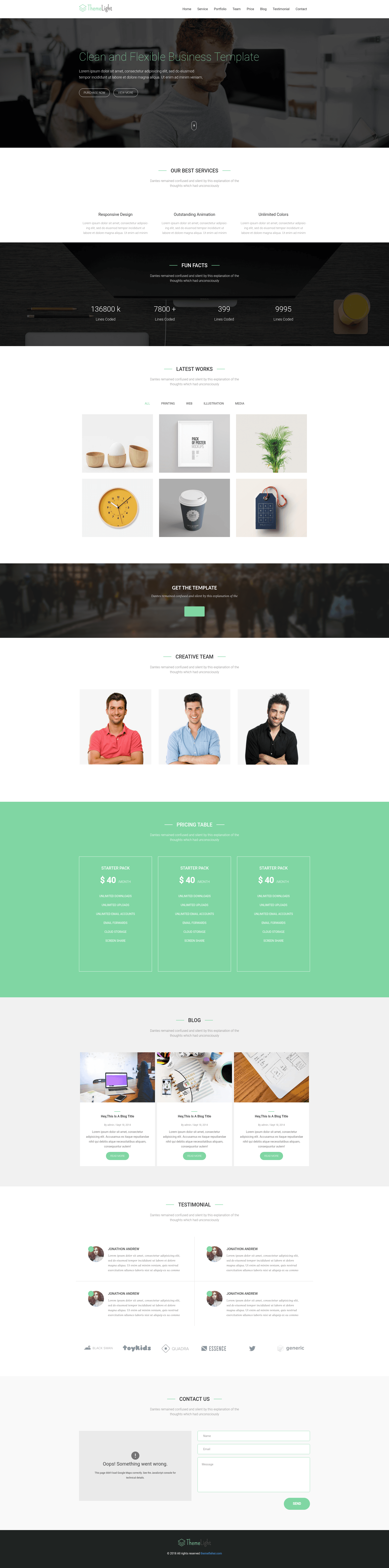 screenshot of ThemeLight on template0.com