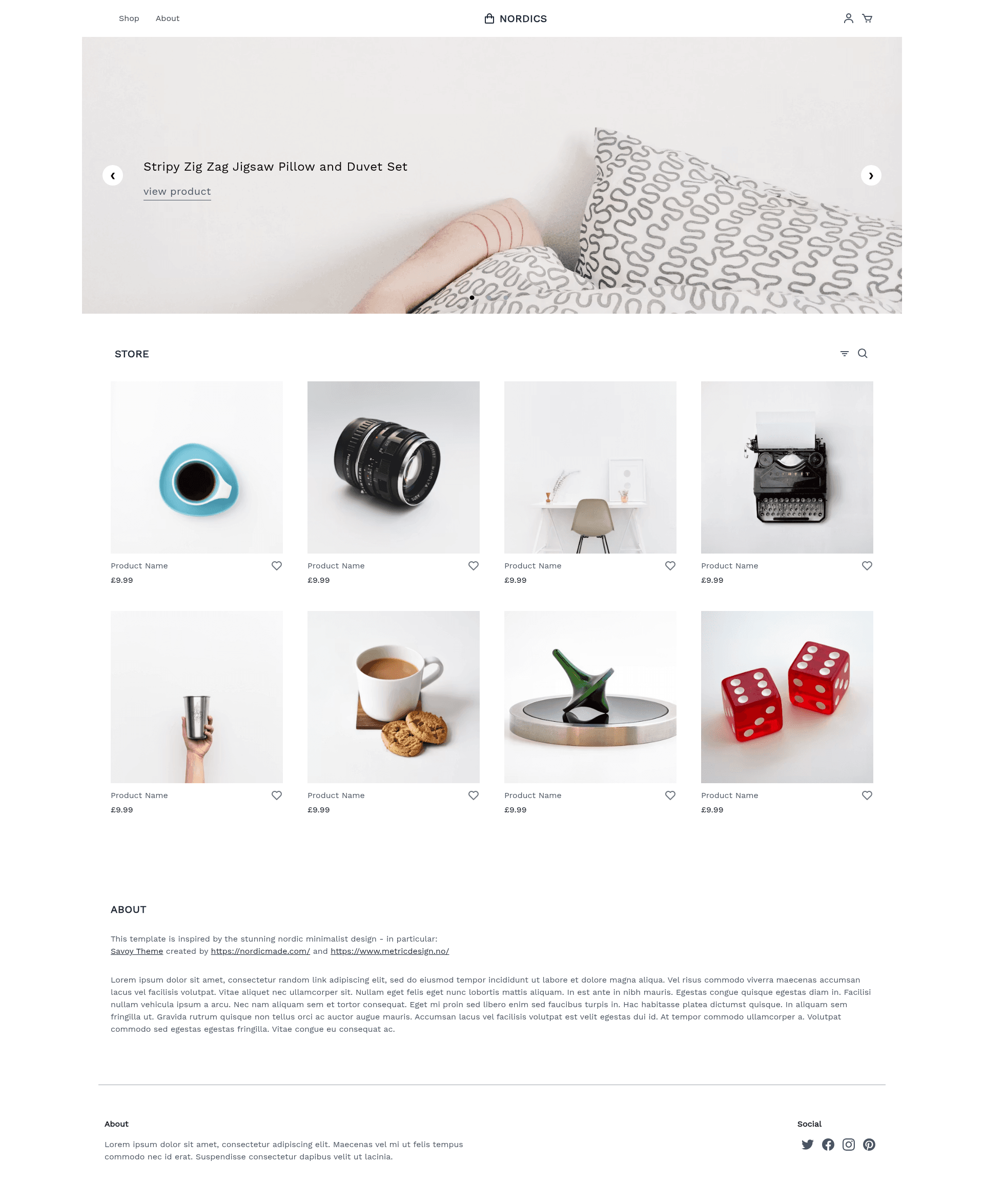 screenshot of Nordic Store on template0.com