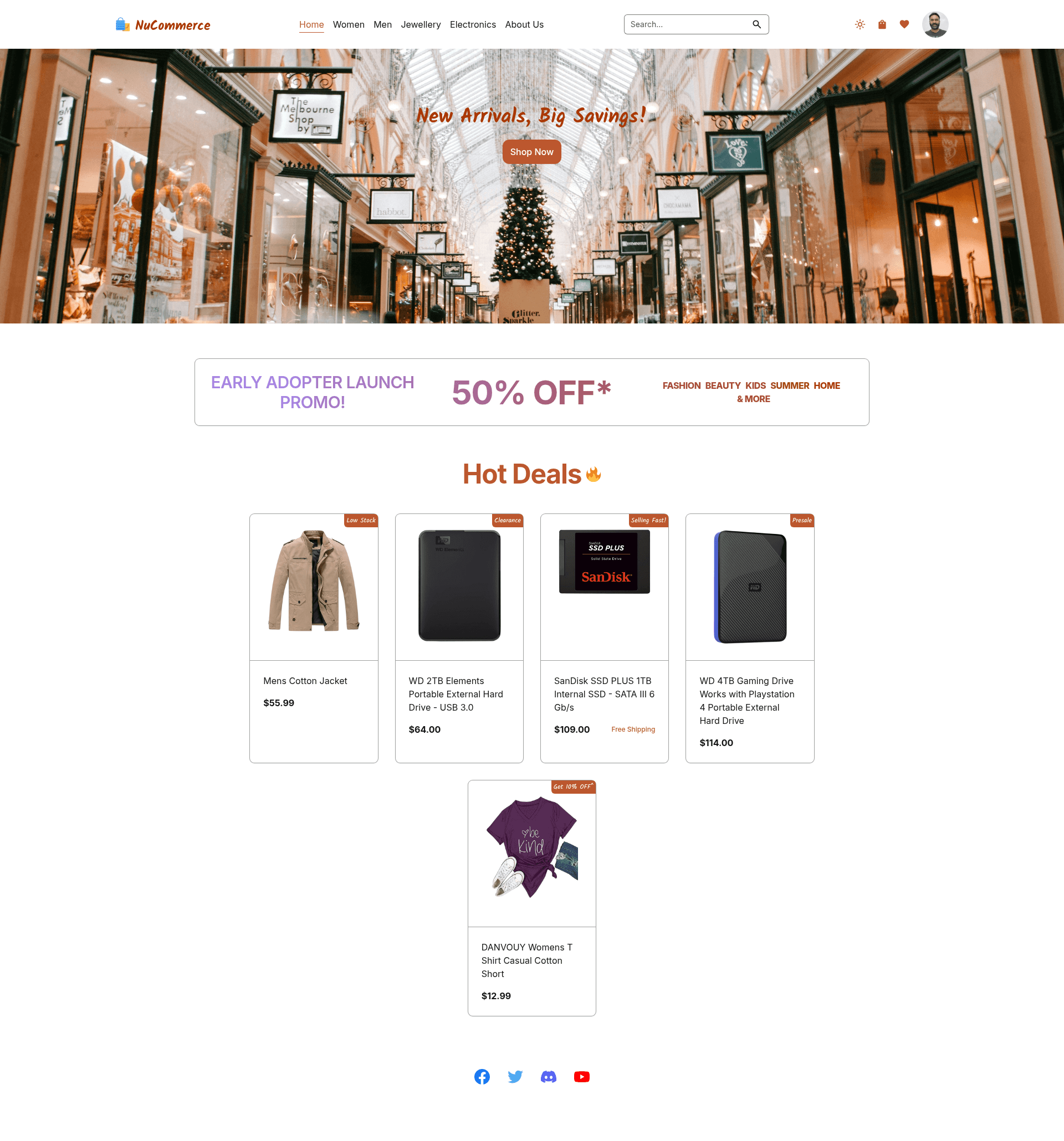 screenshot of NuCommerce Store on template0.com