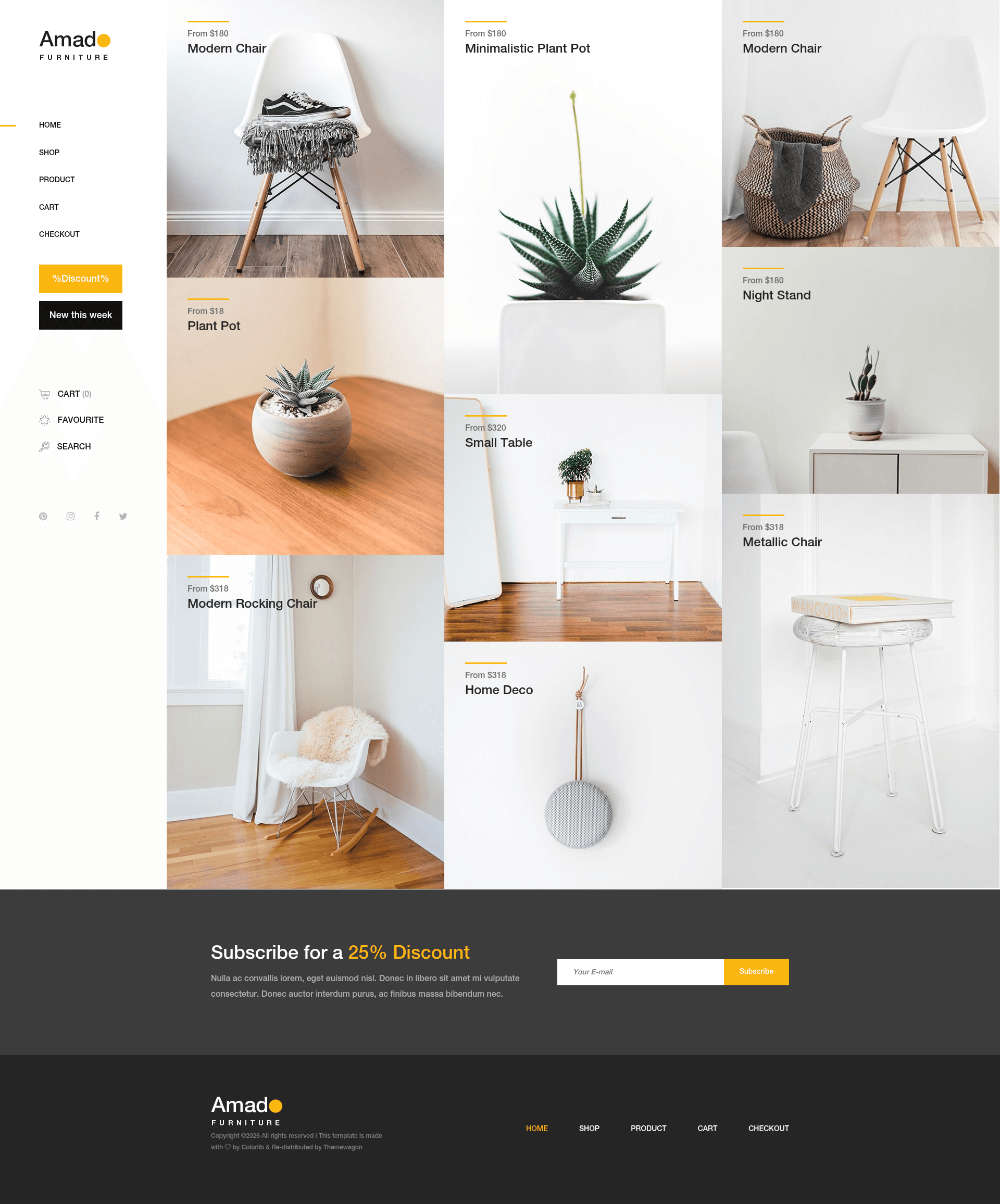 screenshot of Amado - Free Multipage e-commerce Template on template0.com