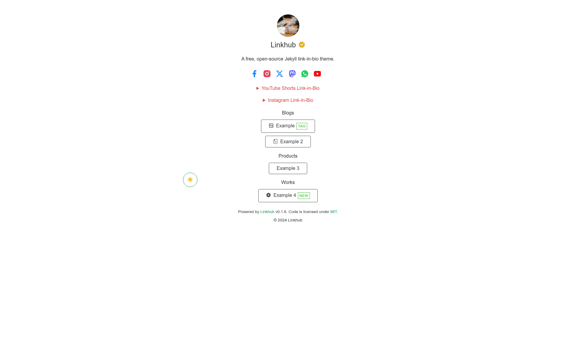screenshot of Linkhub on template0.com