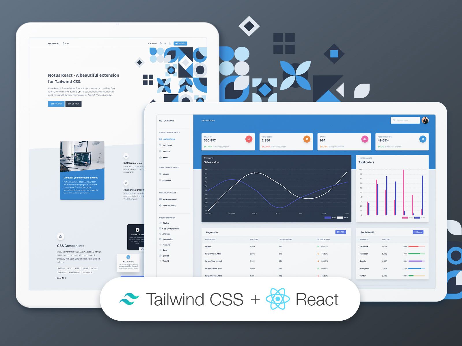 Notus React preview