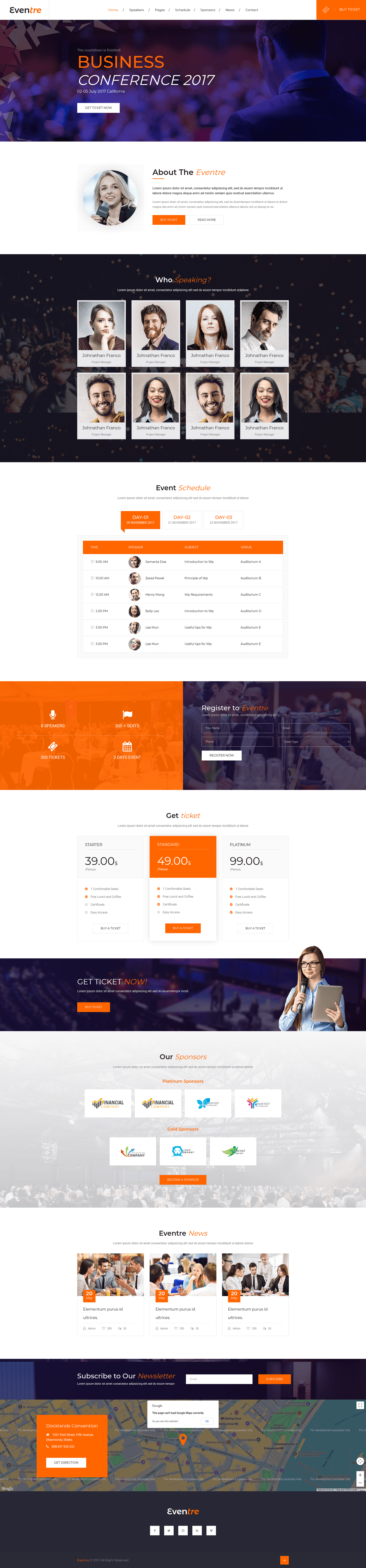 screenshot of Eventre on template0.com