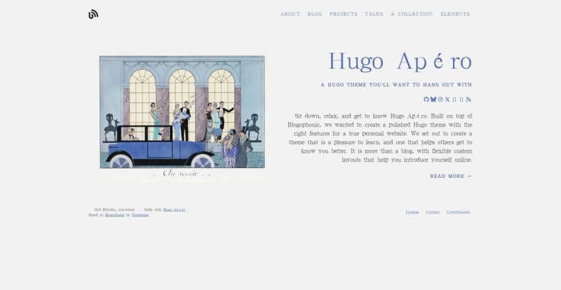 Image for Hugo Apero(personal hugo template) on template0.com