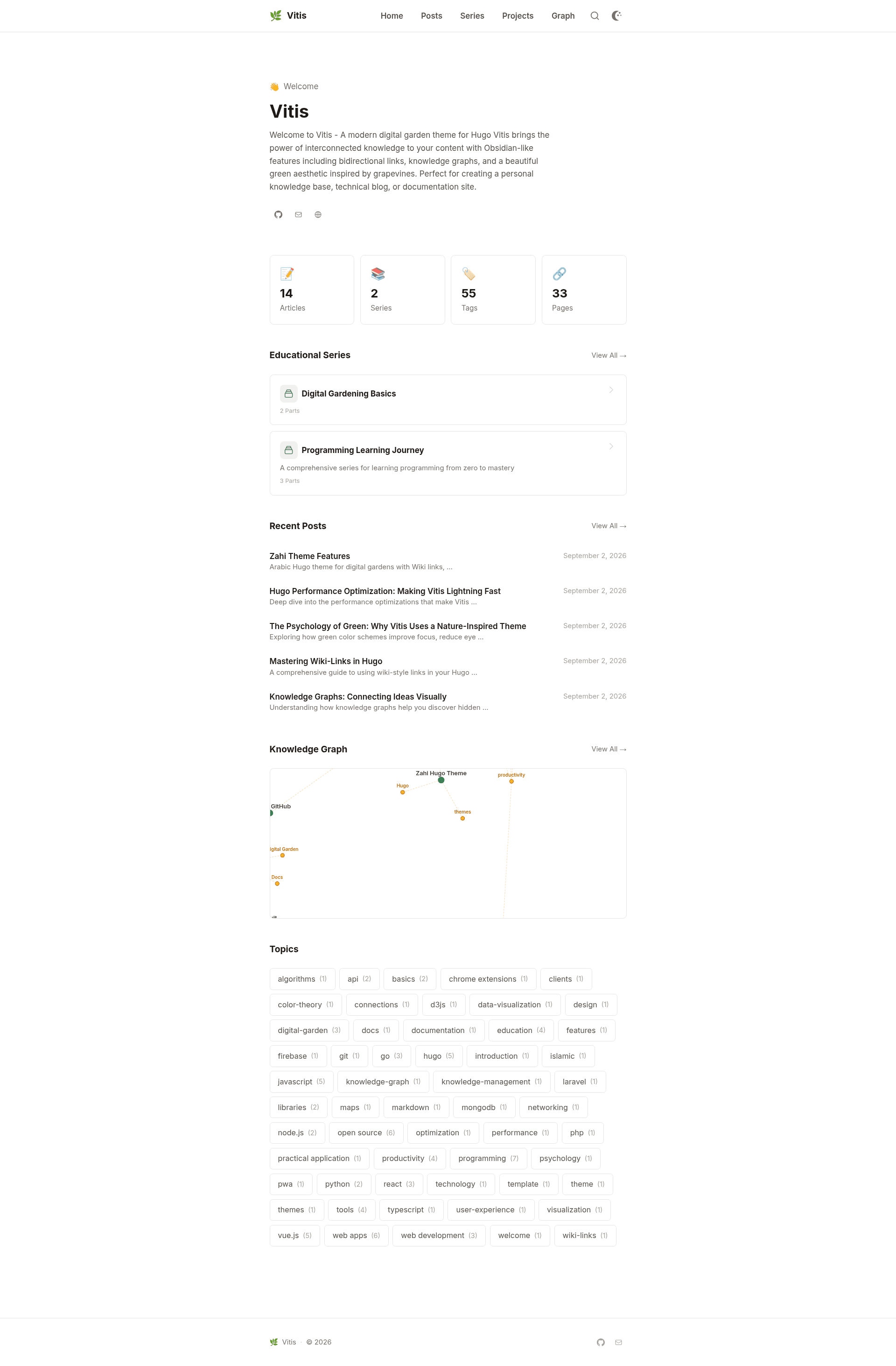 screenshot of Vitis on template0.com