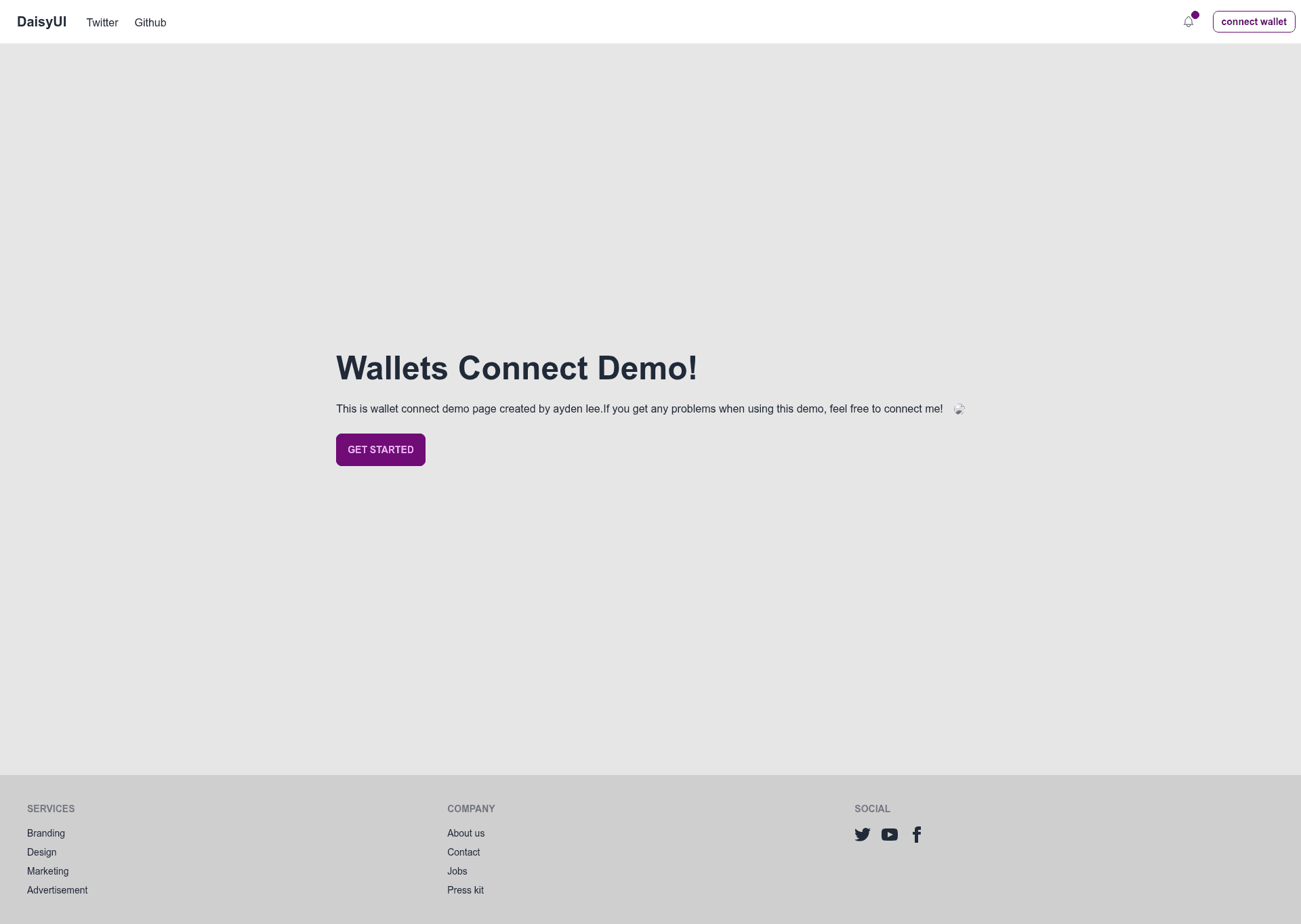 screenshot of Wagmi RainbowKit Wallet on template0.com