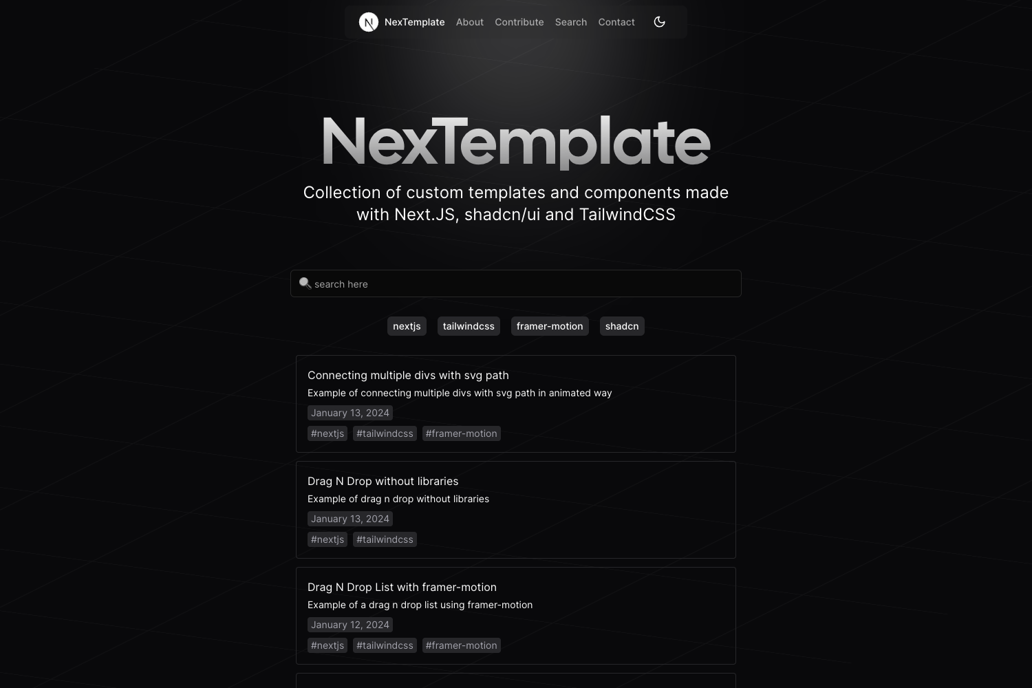 NexTemplate preview