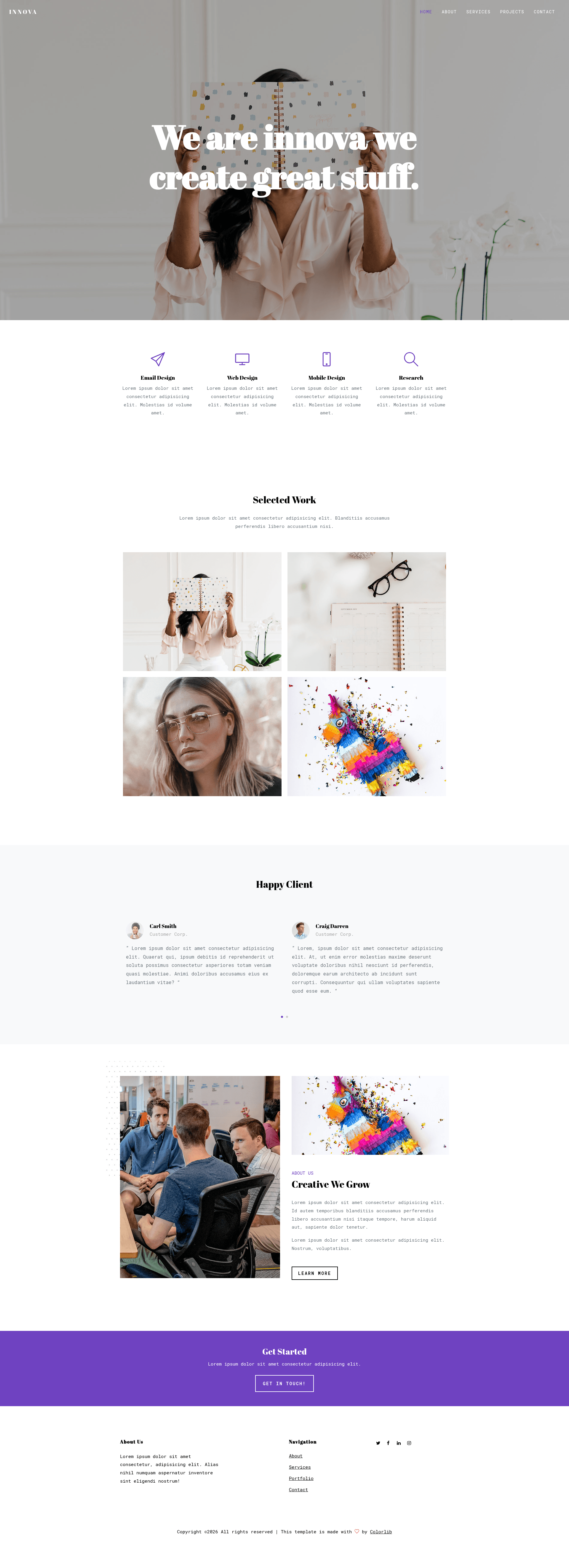 screenshot of Innova on template0.com