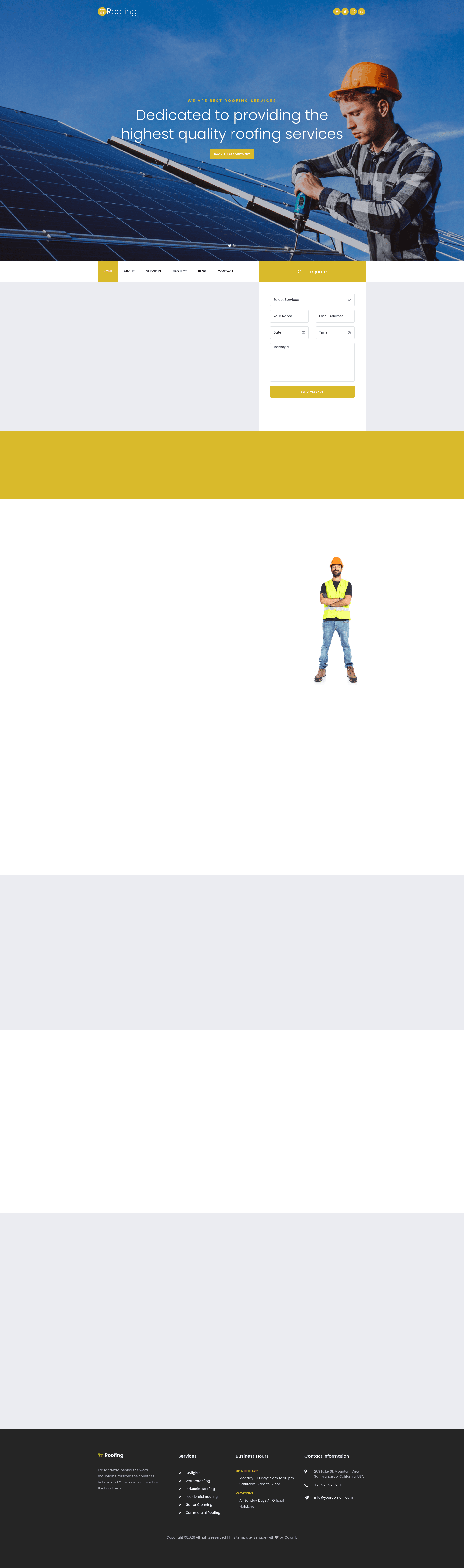 screenshot of Roofing on template0.com