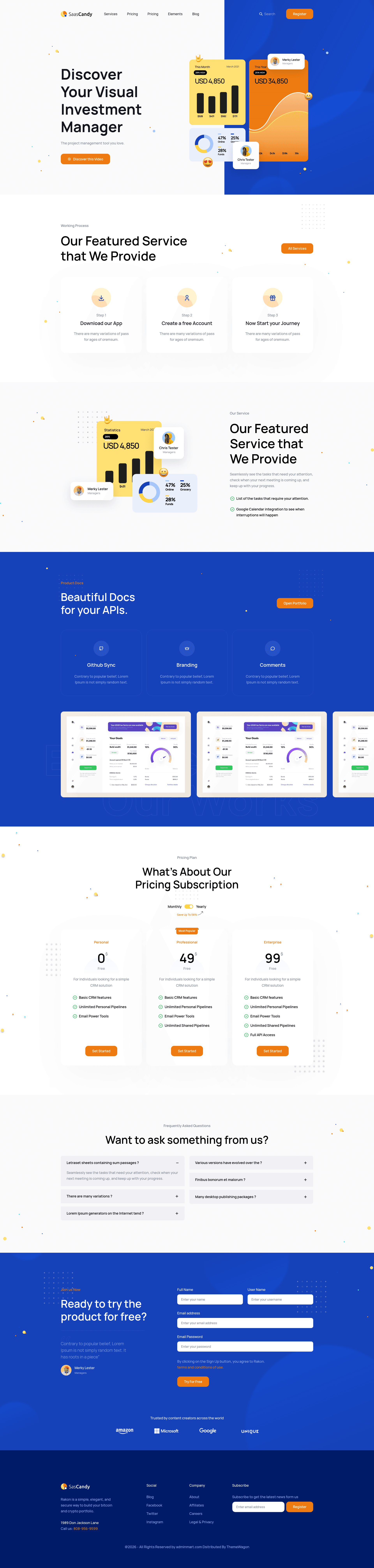 screenshot of SaasCandy on template0.com