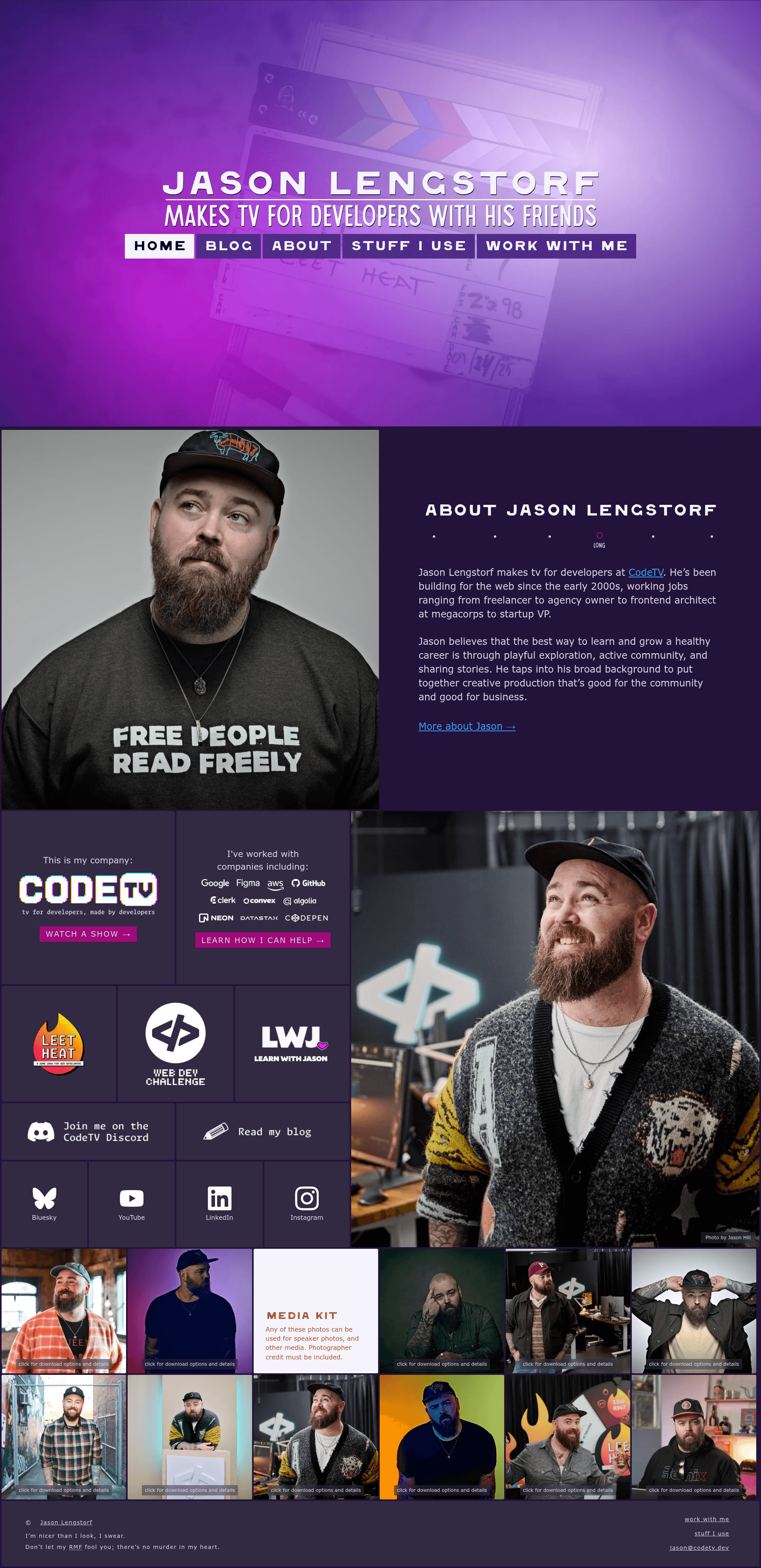 screenshot of lengstorf.com on template0.com