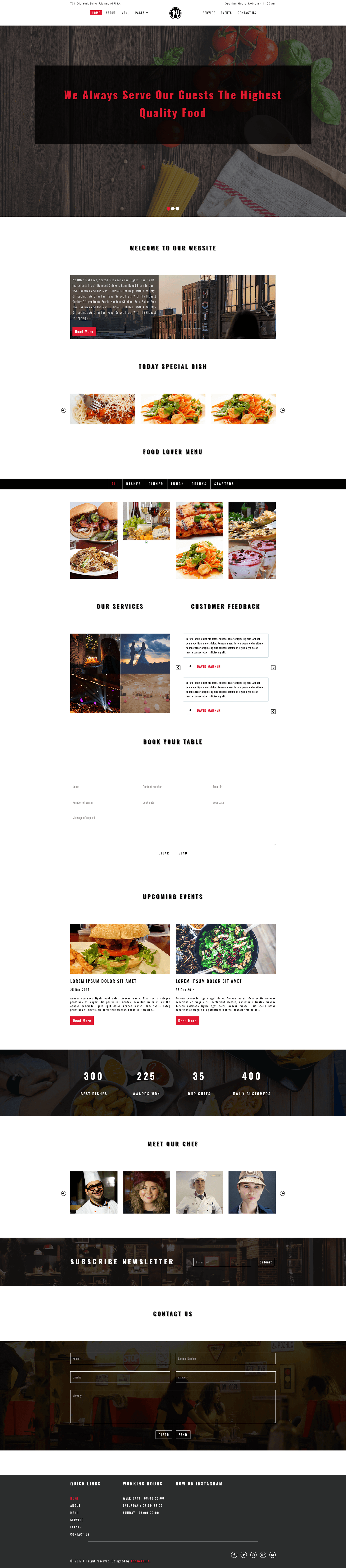 screenshot of Foodque on template0.com
