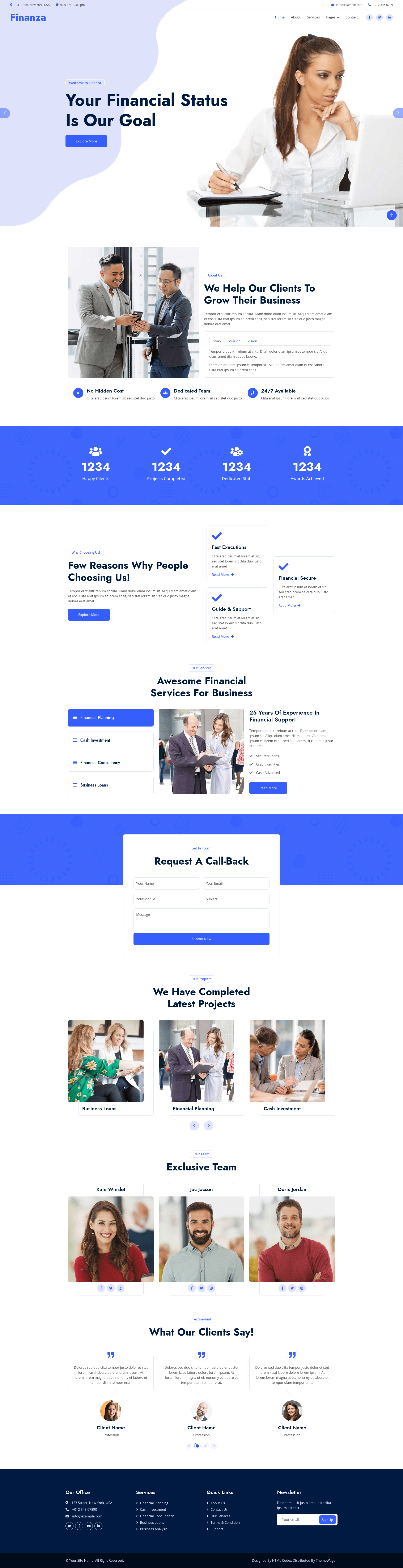 screenshot of Finanza on template0.com