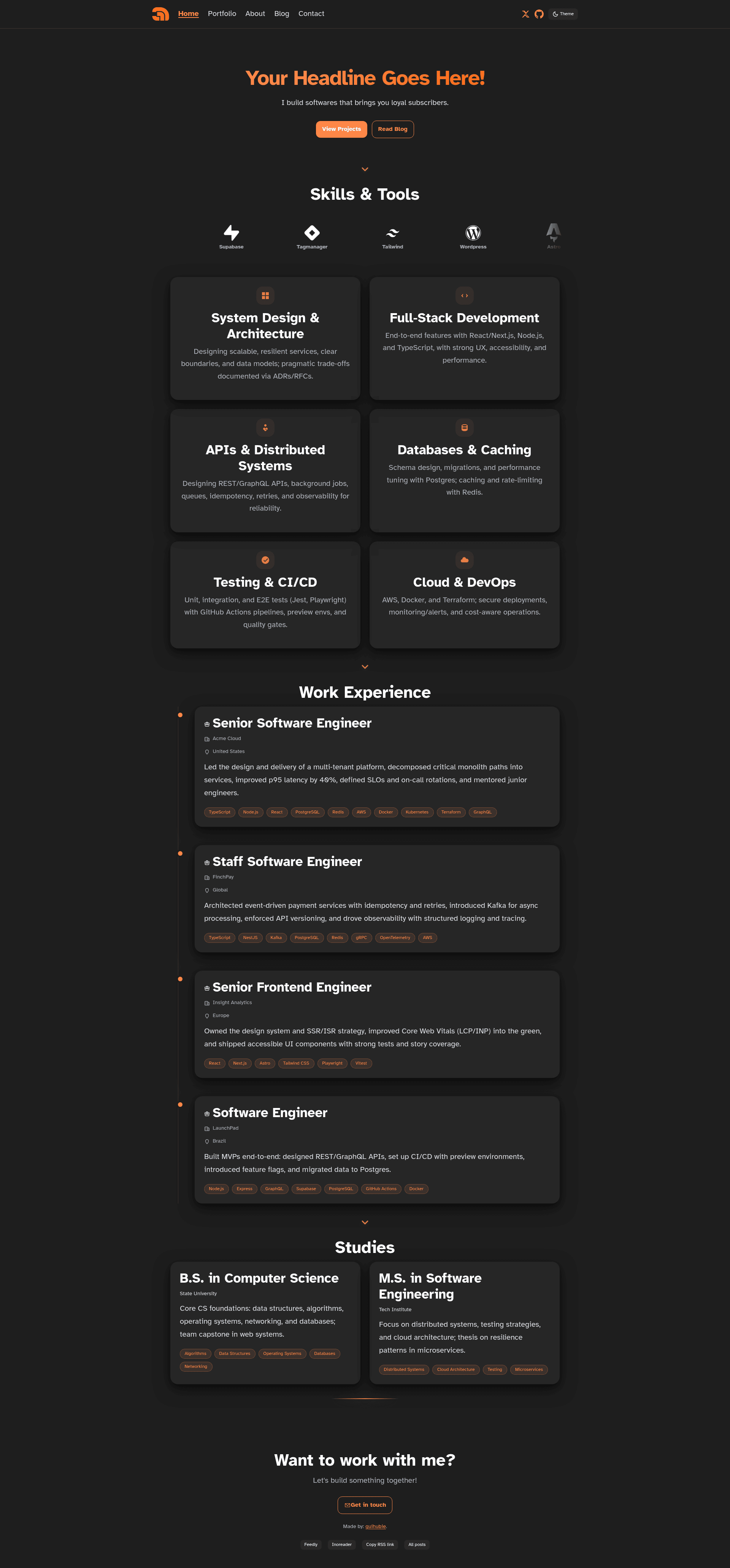 screenshot of Astro + Starwind UI Blog Template on template0.com