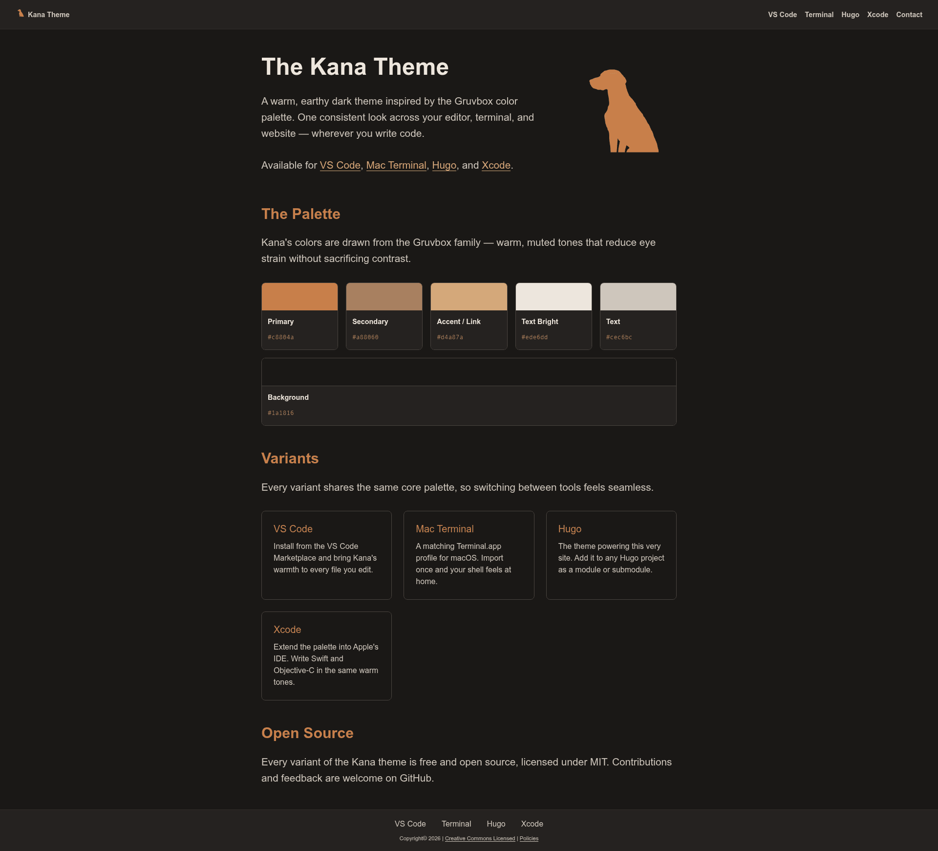 screenshot of Kana Theme on template0.com