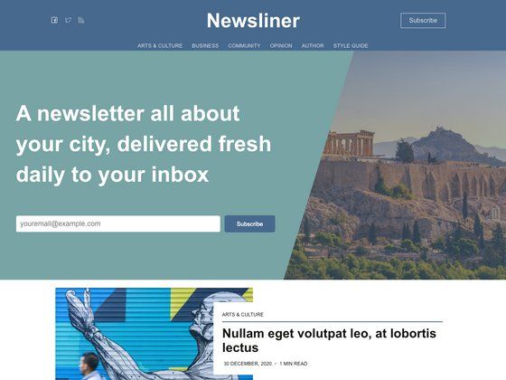Image for Newsliner Gatsby + Ghost Starter on template0.com Image for Newsliner Gatsby + Ghost Starter on template0.com