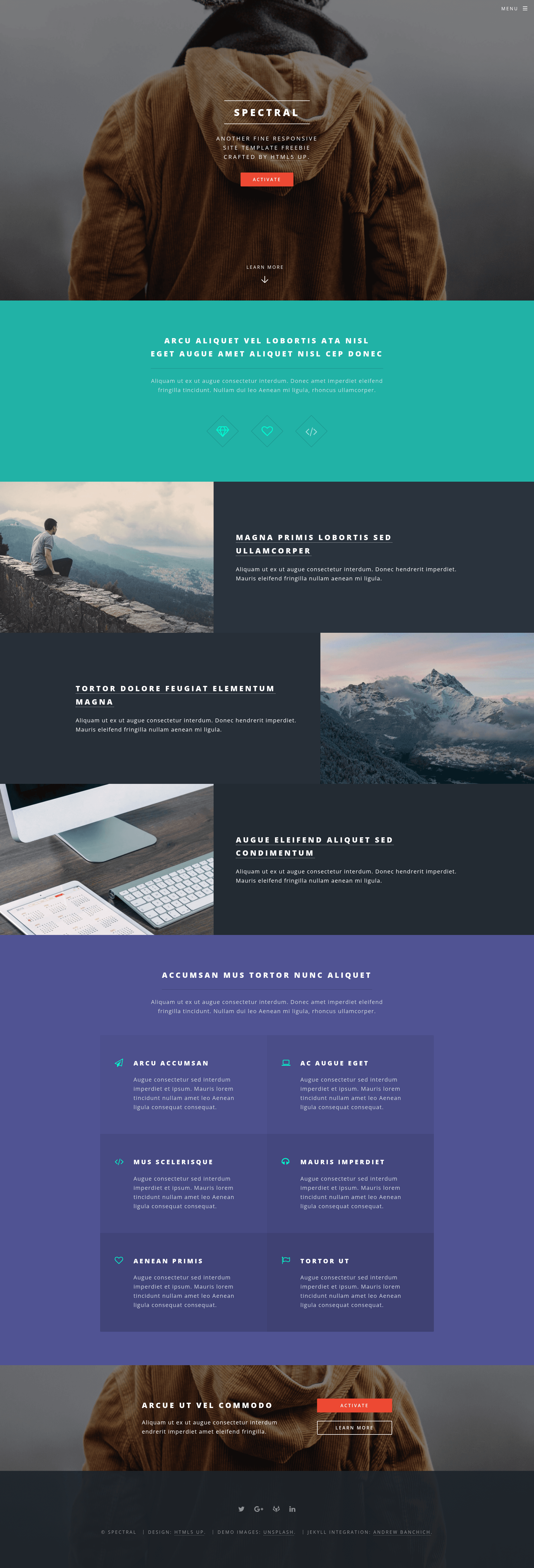 screenshot of Spectral Jekyll Theme on template0.com