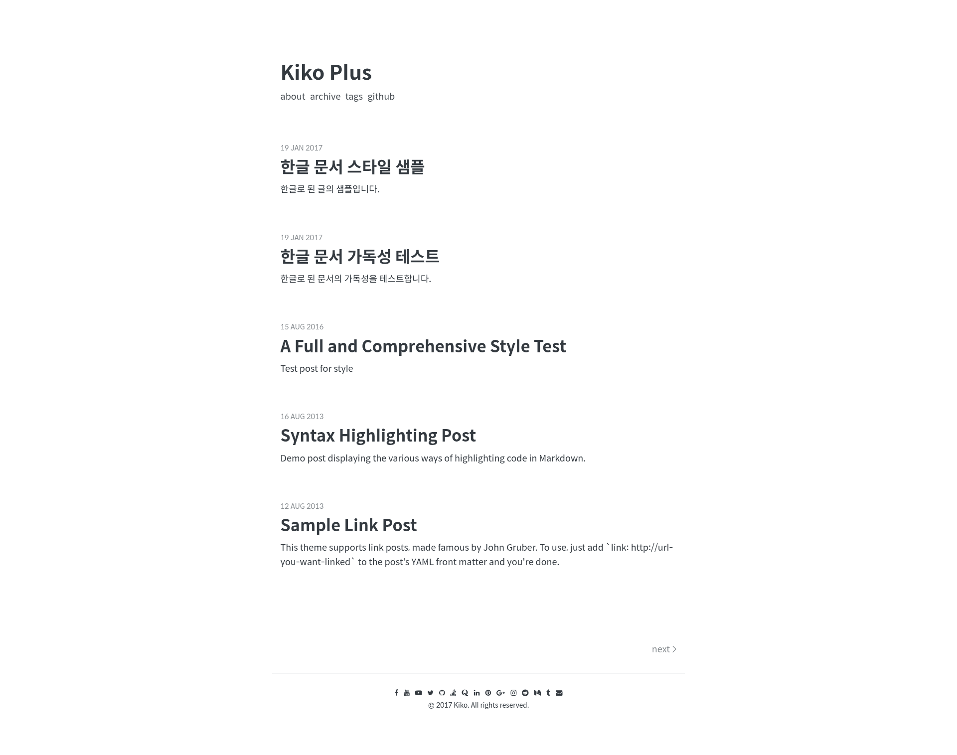 screenshot of Kiko Plus on template0.com