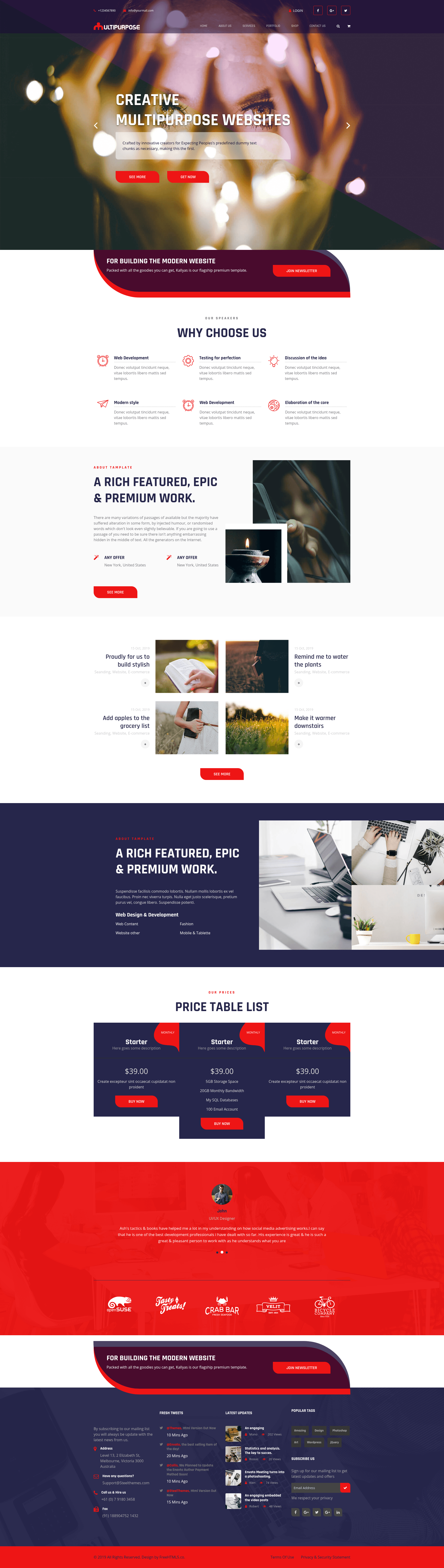screenshot of Multipurpose – Free Bootstrap 4 HTML5 Website Template on template0.com