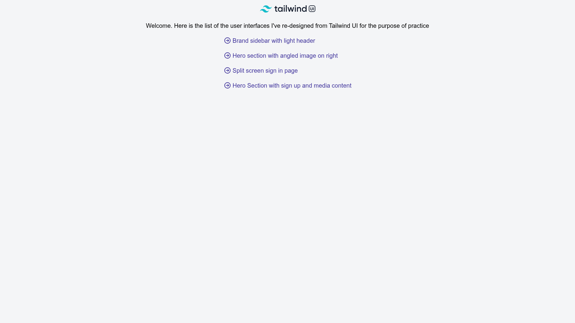 screenshot of Tailwind UI Design Practice on template0.com