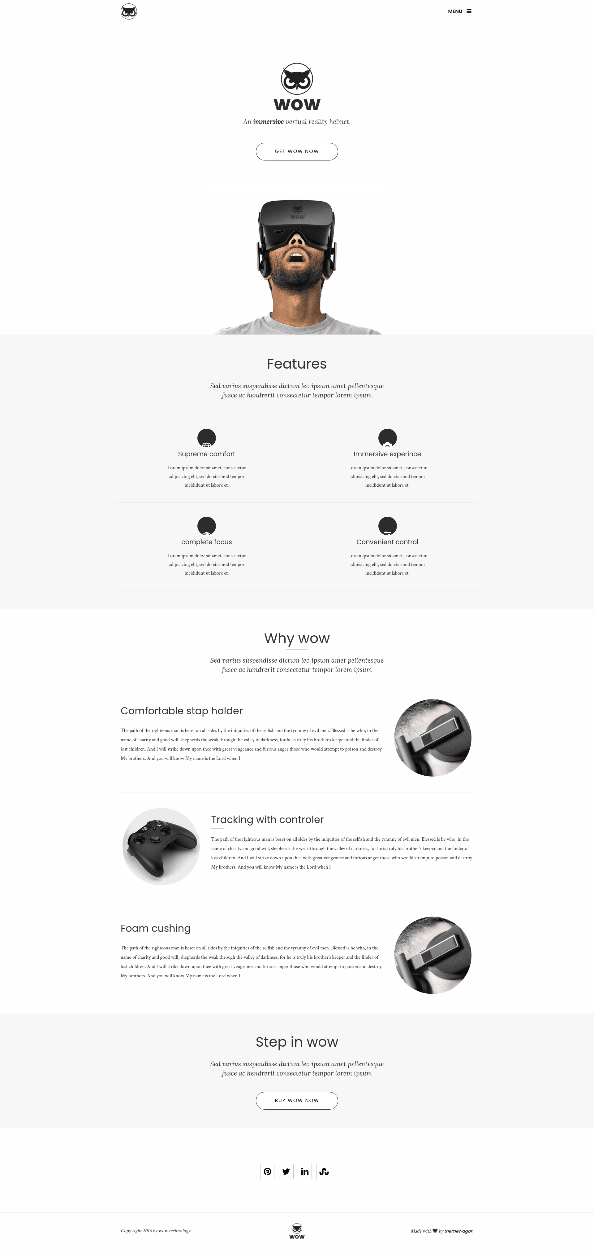 screenshot of WOW – Product Landing HTML5 Bootstrap Template on template0.com