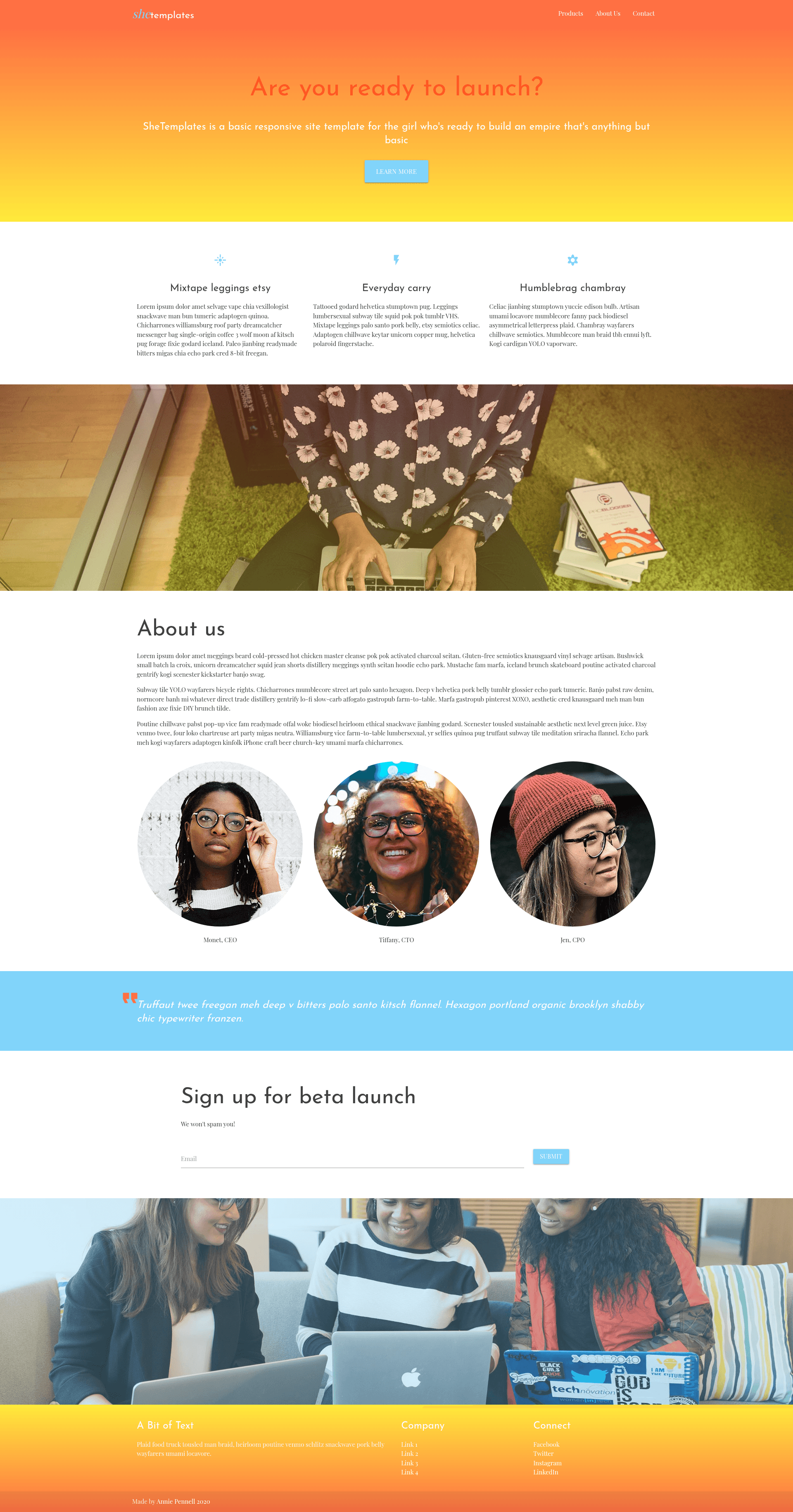 screenshot of She Templates on template0.com