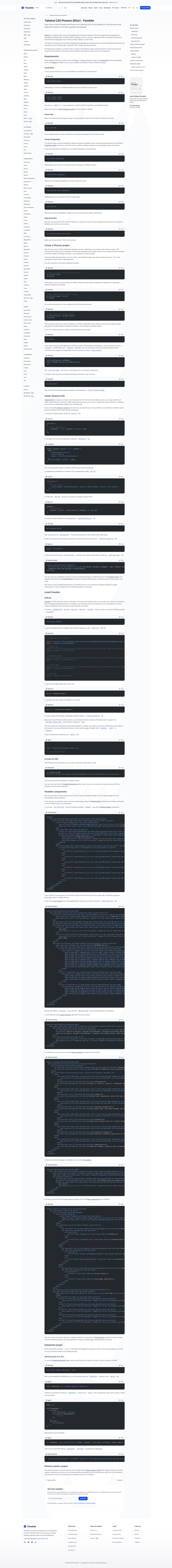 screenshot of Phoenix + Tailwind CSS + Flowbite starter kit on template0.com