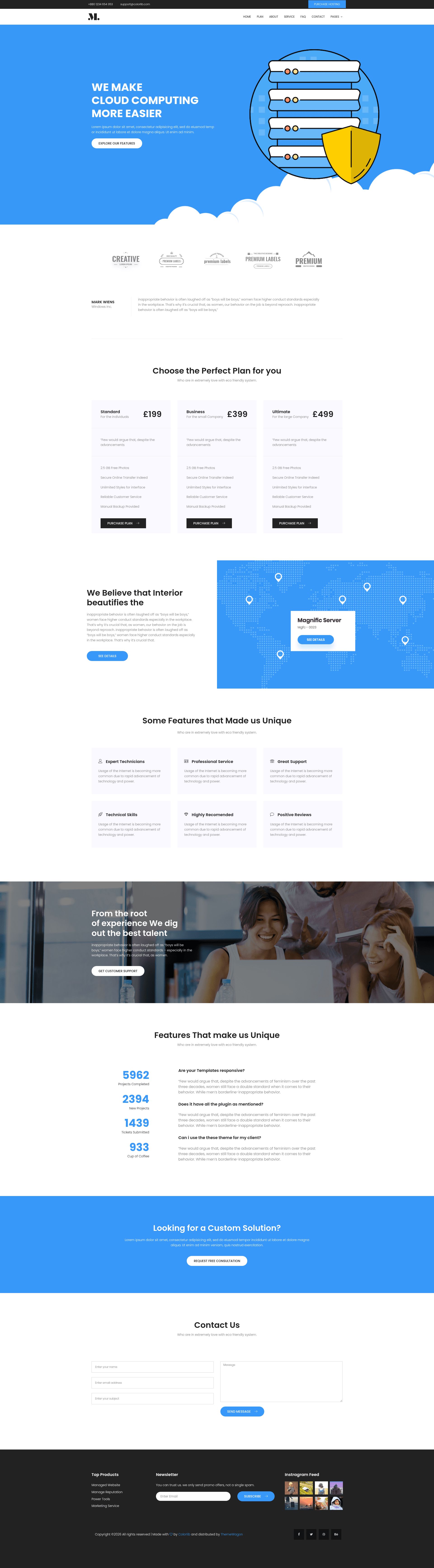 screenshot of Hosting on template0.com