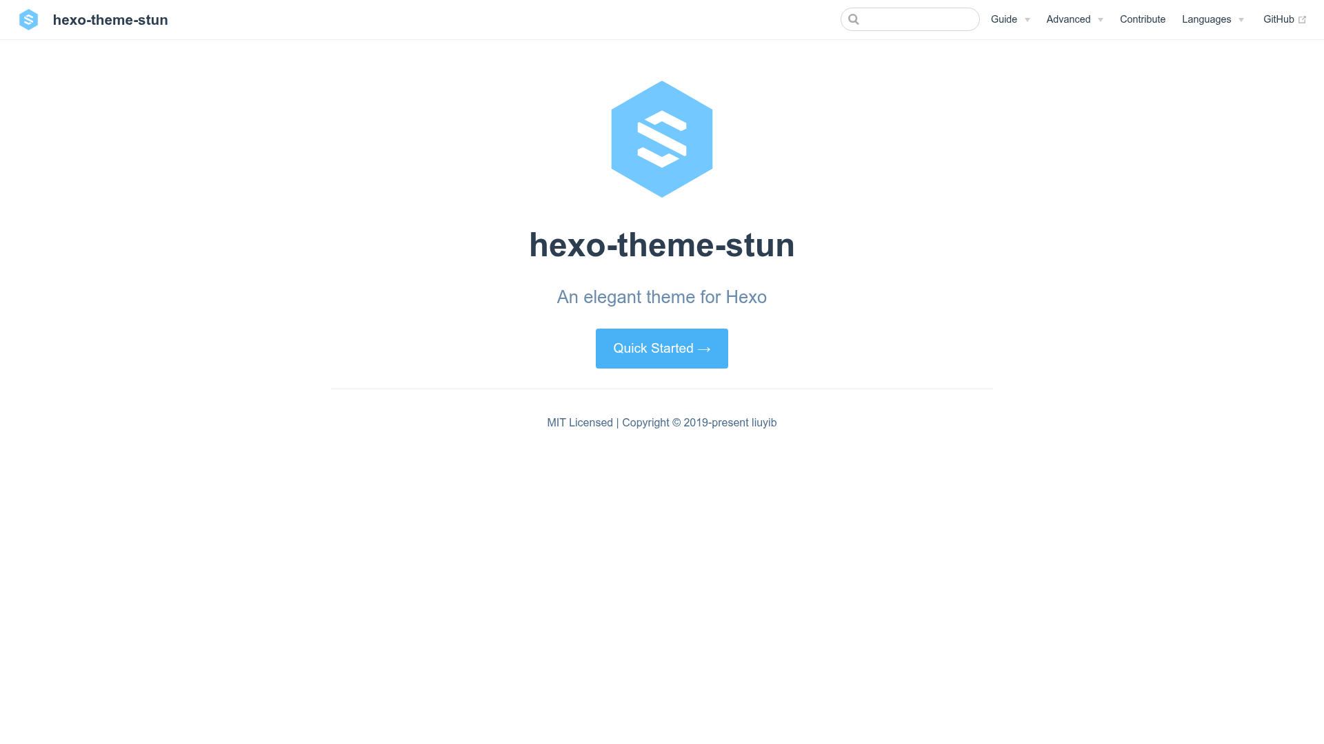 screenshot of Hexo Theme Stun on template0.com