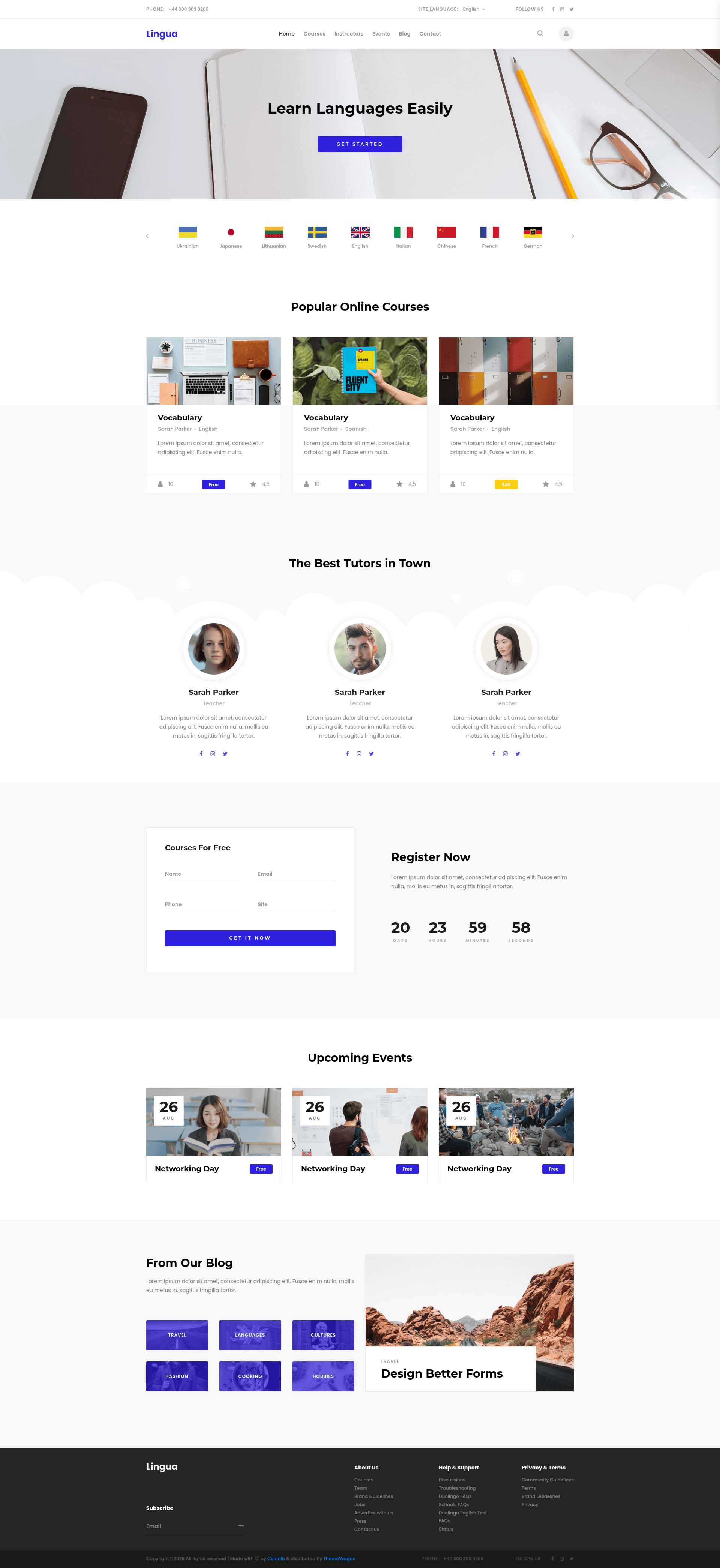 screenshot of Lingua on template0.com