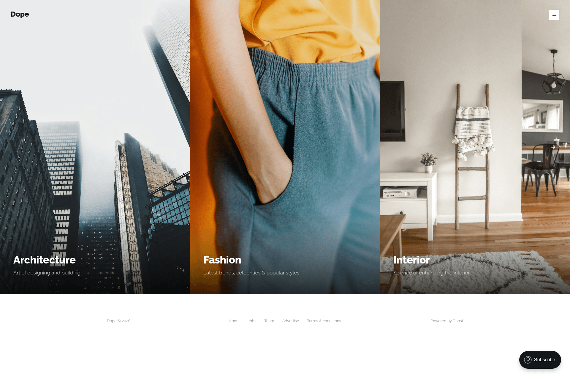 screenshot of Dope on template0.com