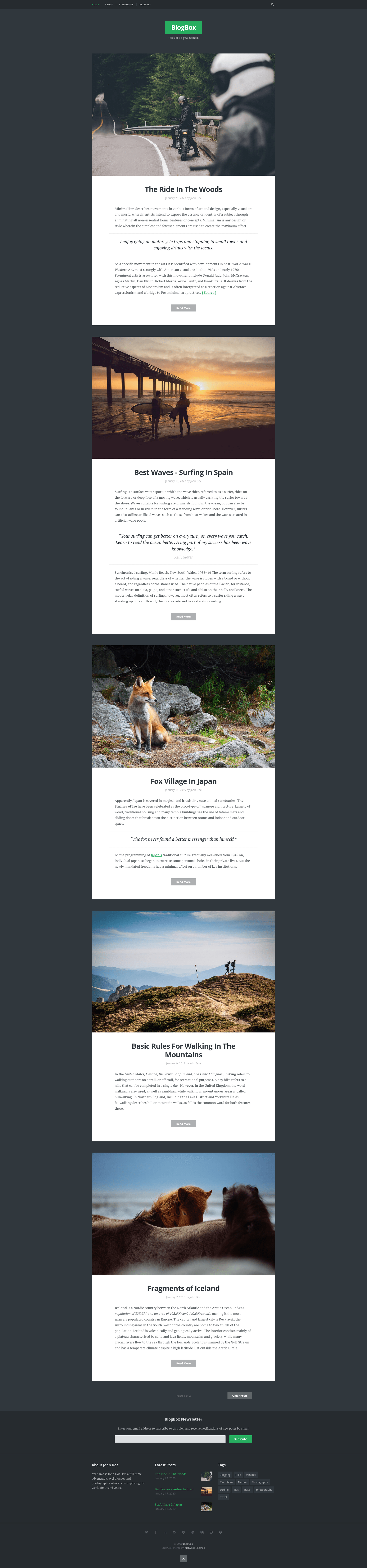 screenshot of BlogBox on template0.com