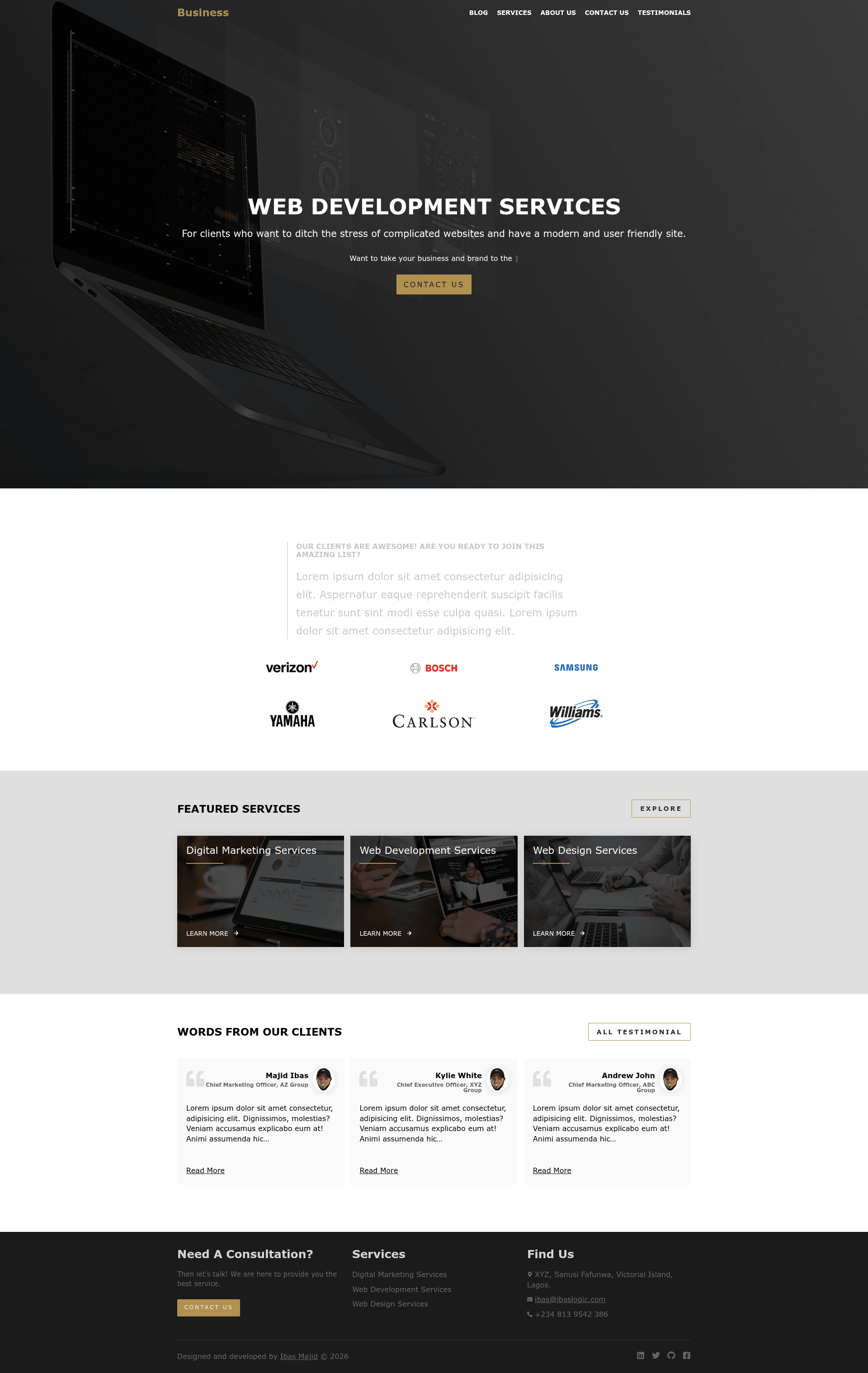 screenshot of Gatsby Theme Agency on template0.com