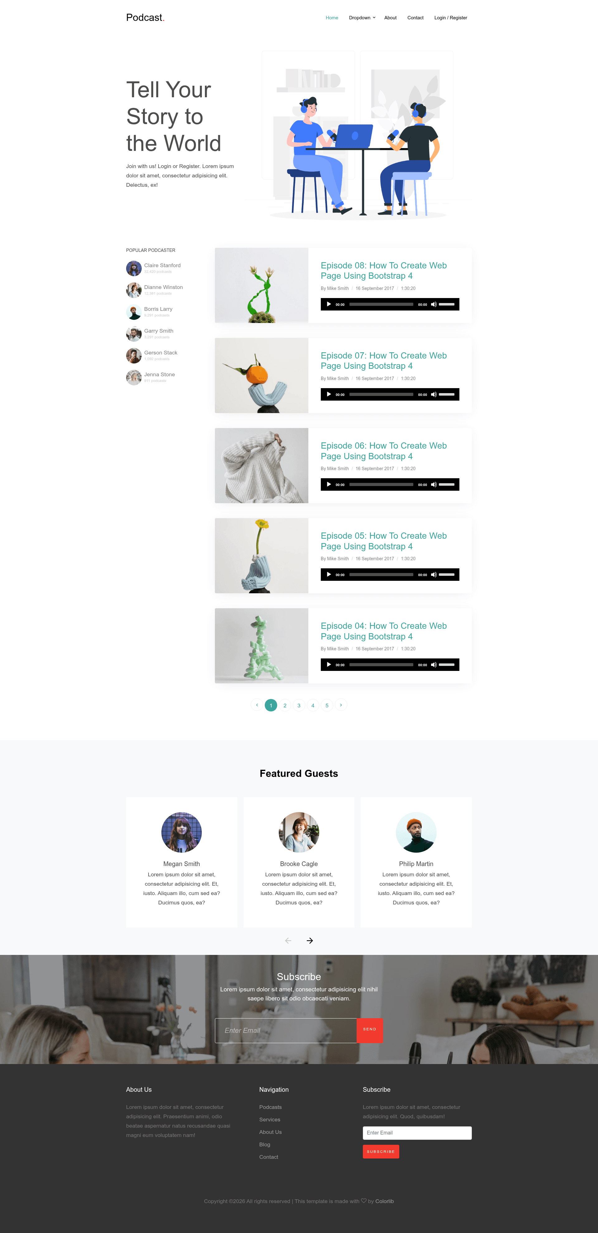 screenshot of Podcast on template0.com