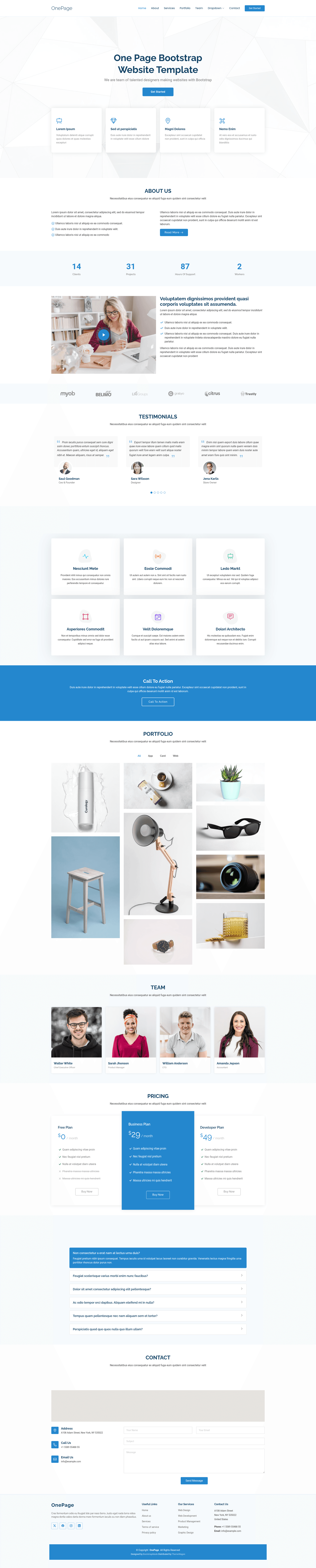 screenshot of OnePage on template0.com