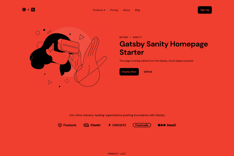 Image for Gatsby Starter Sanity Homepage on template0.com Image for Gatsby Starter Sanity Homepage on template0.com