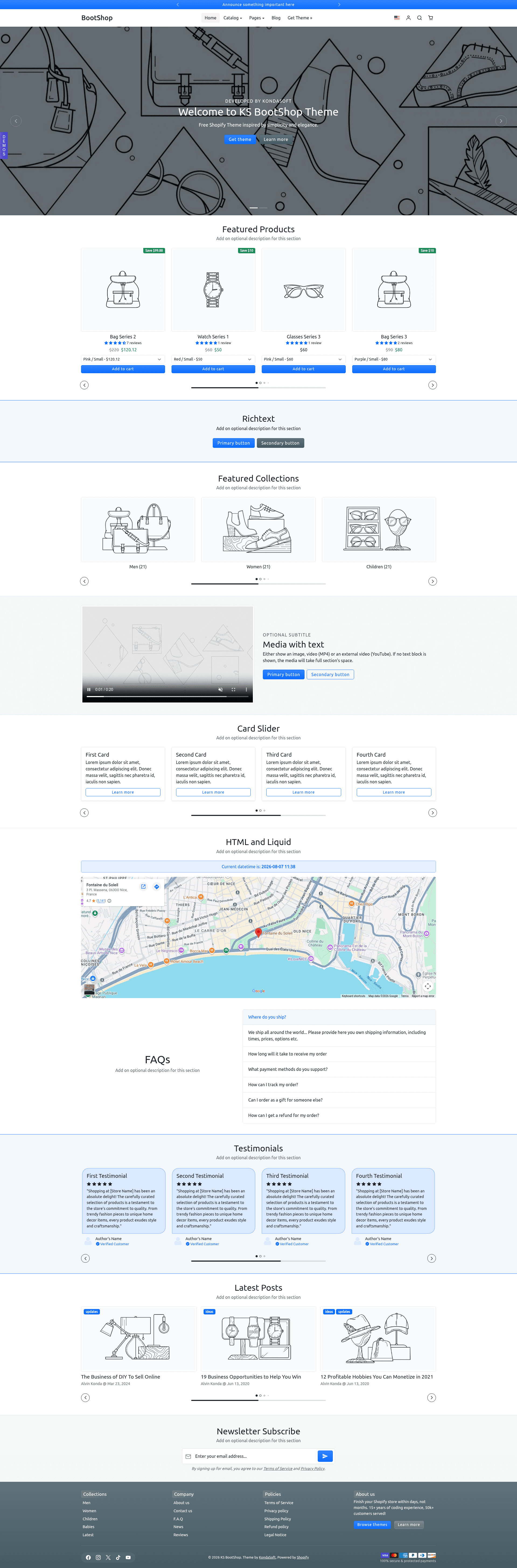 screenshot of KS BootShop on template0.com