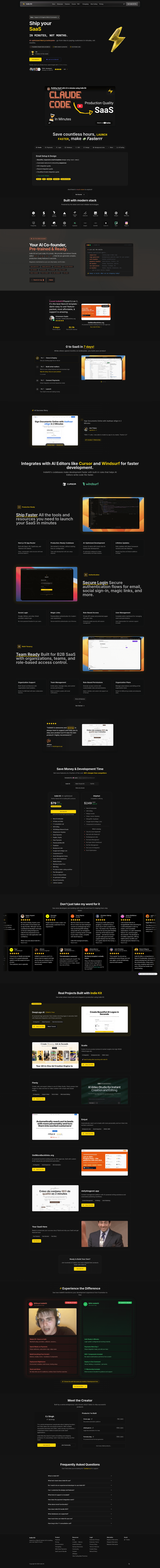screenshot of Indie Kit on template0.com